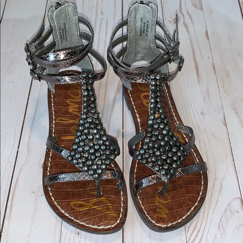 Sam Edelman NEW pewter ginger gladiator sandals - Picture 2 of 8